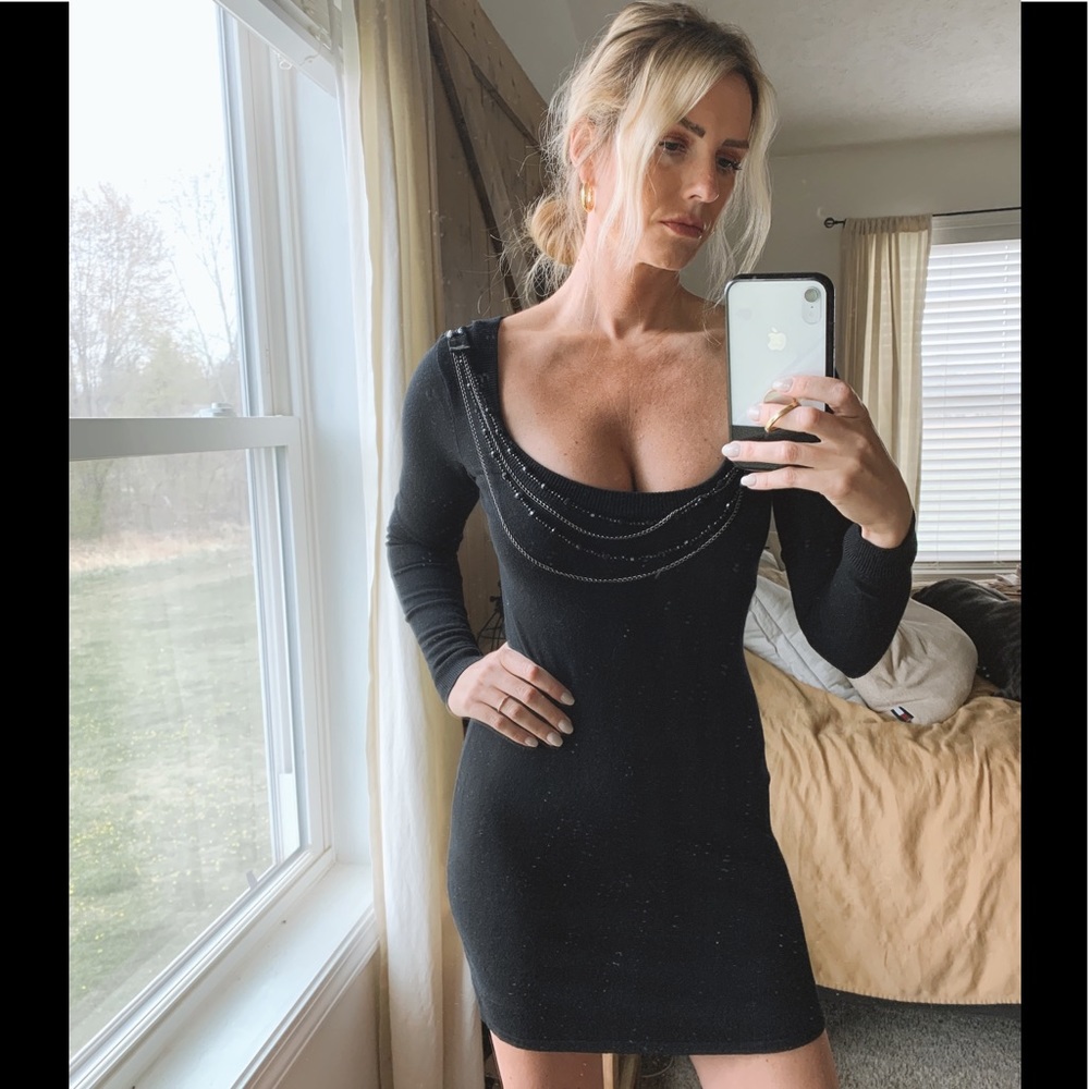 Black sweater dress